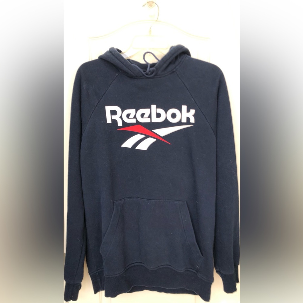 Like NEW! Reebok Navy Hoodie-Size Medium (runs big)